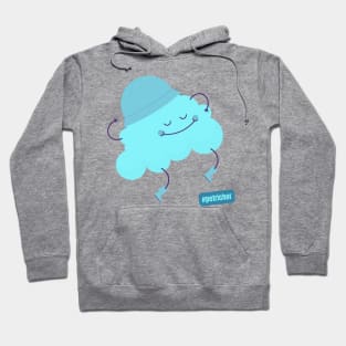 Hashtag Petrichor Cute Blue Cloud with a Rain Hat Hoodie